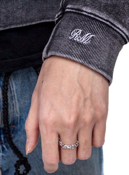 BLACK CROPPED LOGO HOODIE