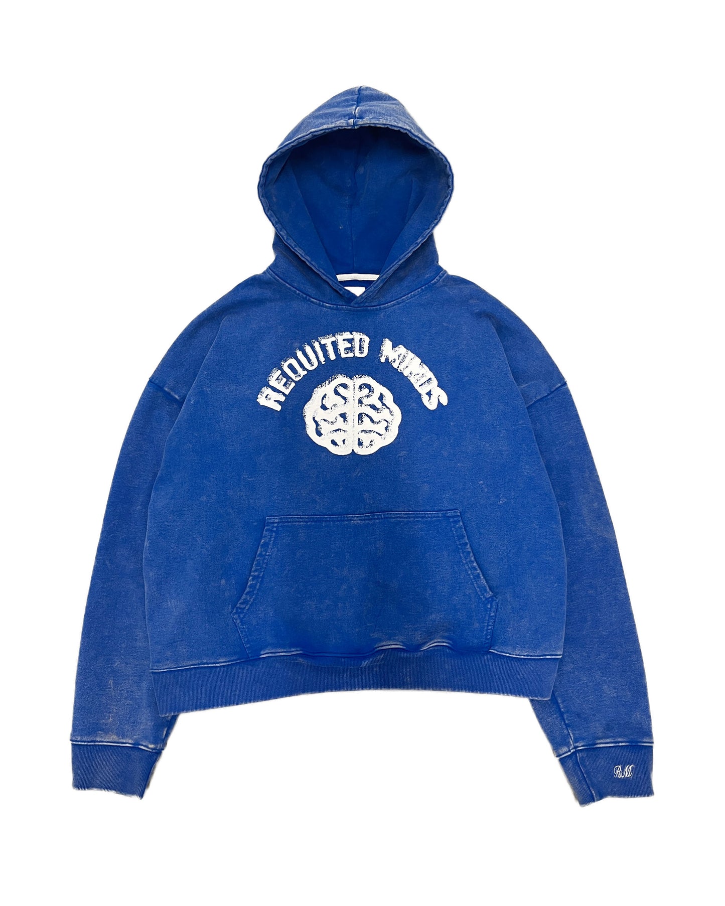 BLUE CROPPED LOGO HOODIE