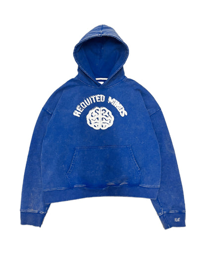 BLUE CROPPED LOGO HOODIE